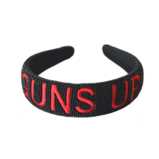 Capri Designs Beaded Headband - Black - Guns Up
