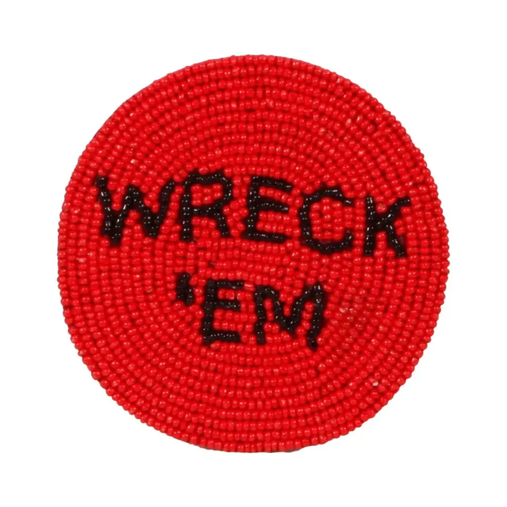 Wreck 'Em Beaded Coaster