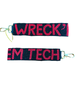 Beaded Key Loop - Black - Wreck 'em