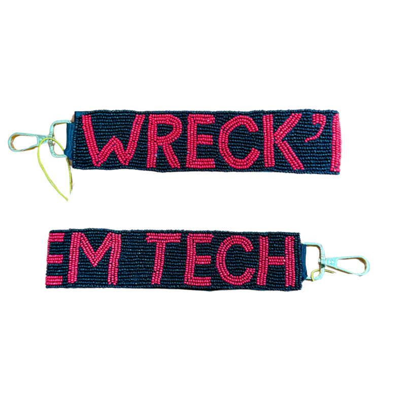 Beaded Key Loop - Black - Wreck 'em