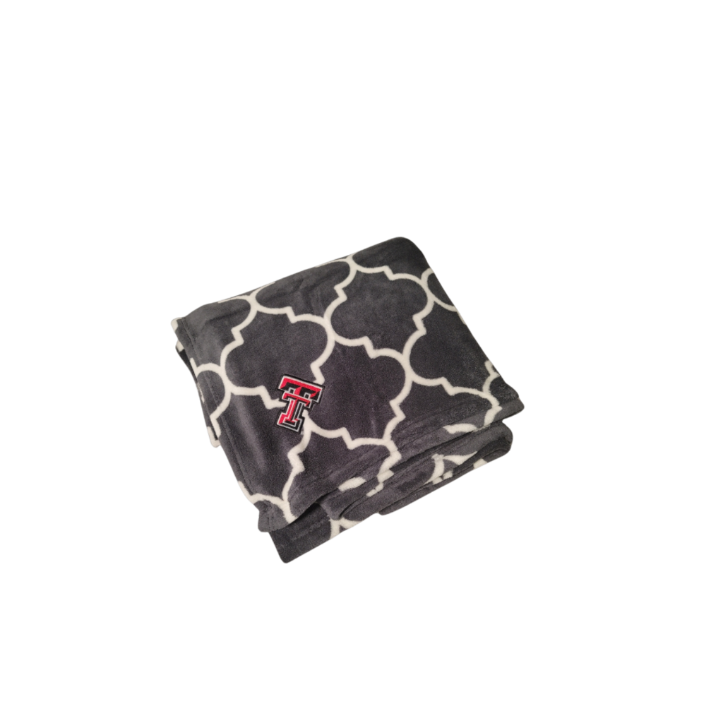 Quatre Foil Grey/White Blanket