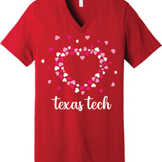 Go Red Hearts V-neck Short Sleeve Tee