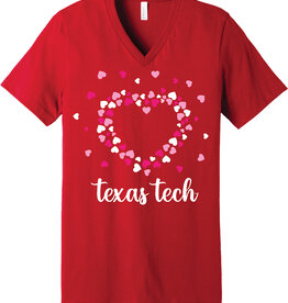 Go Red Hearts V-neck Short Sleeve Tee