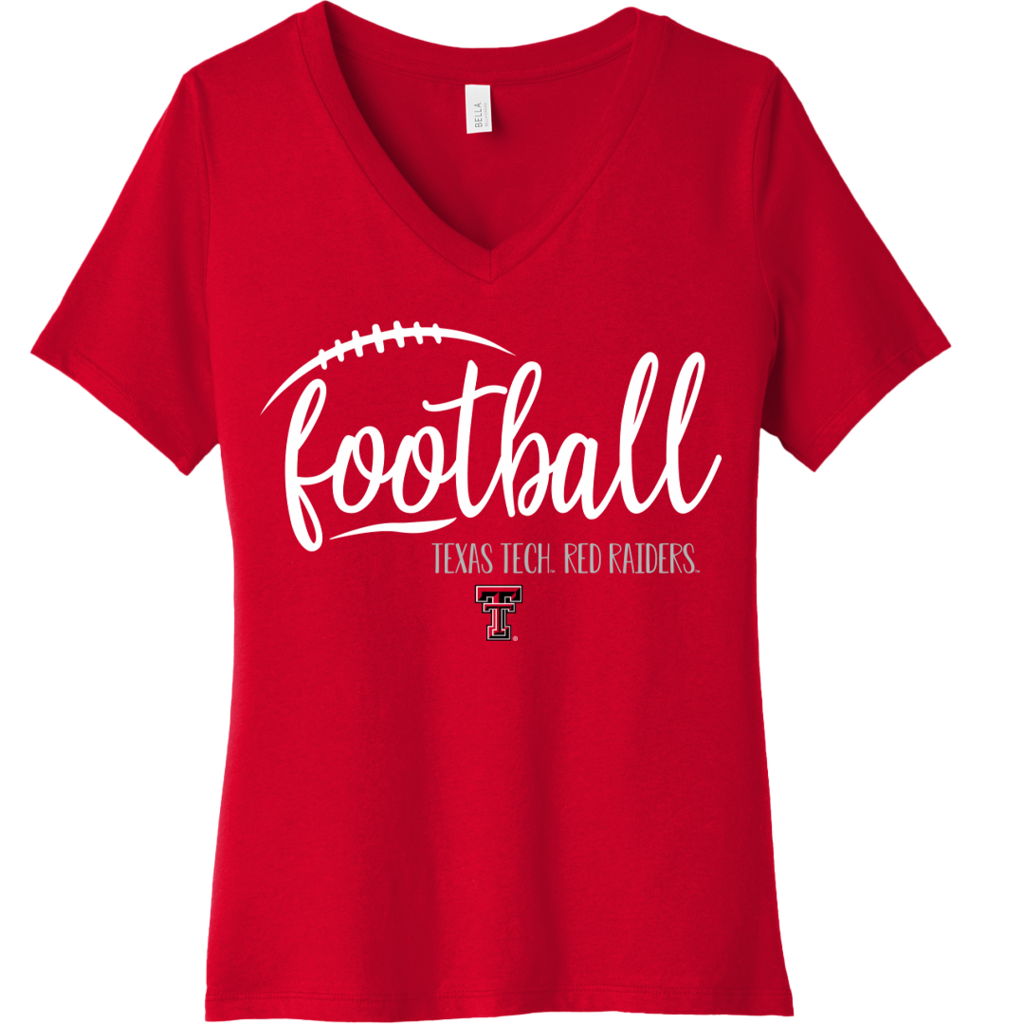 Bella Canvas Football Wave V-neck Tee