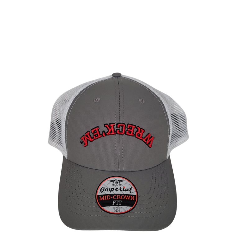 Imperial Wreck ‘em Upside Down Structured Trucker Cap - Grey/White