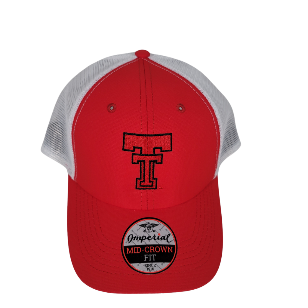Imperial Vintage Double T Structured Trucker Cap - Red/White