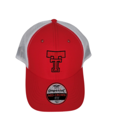 Imperial Vintage Double T Structured Trucker Cap - Red/White