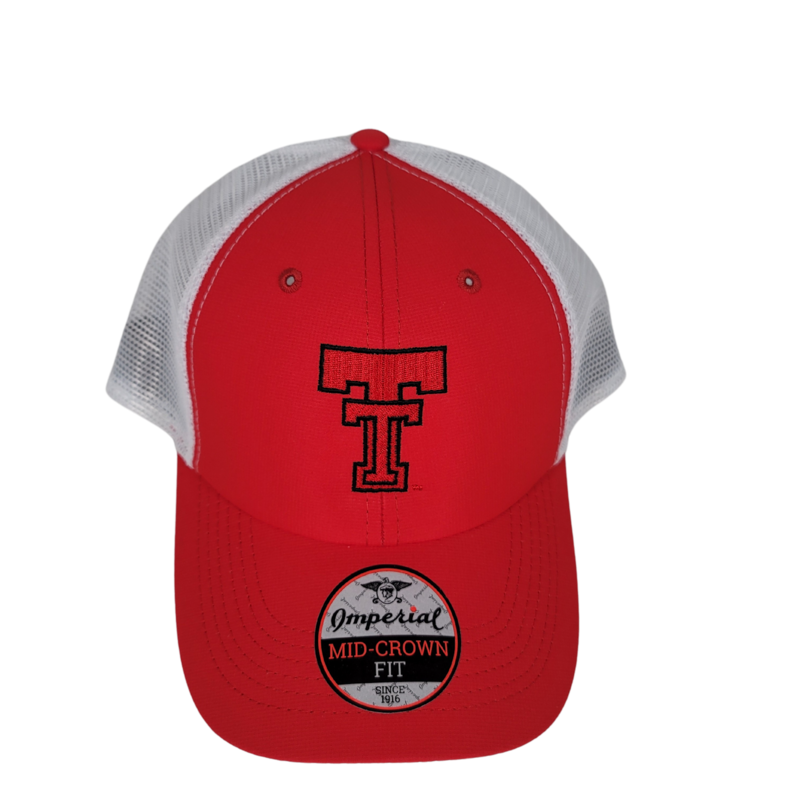 Imperial Vintage Double T Structured Trucker Cap - Red/White