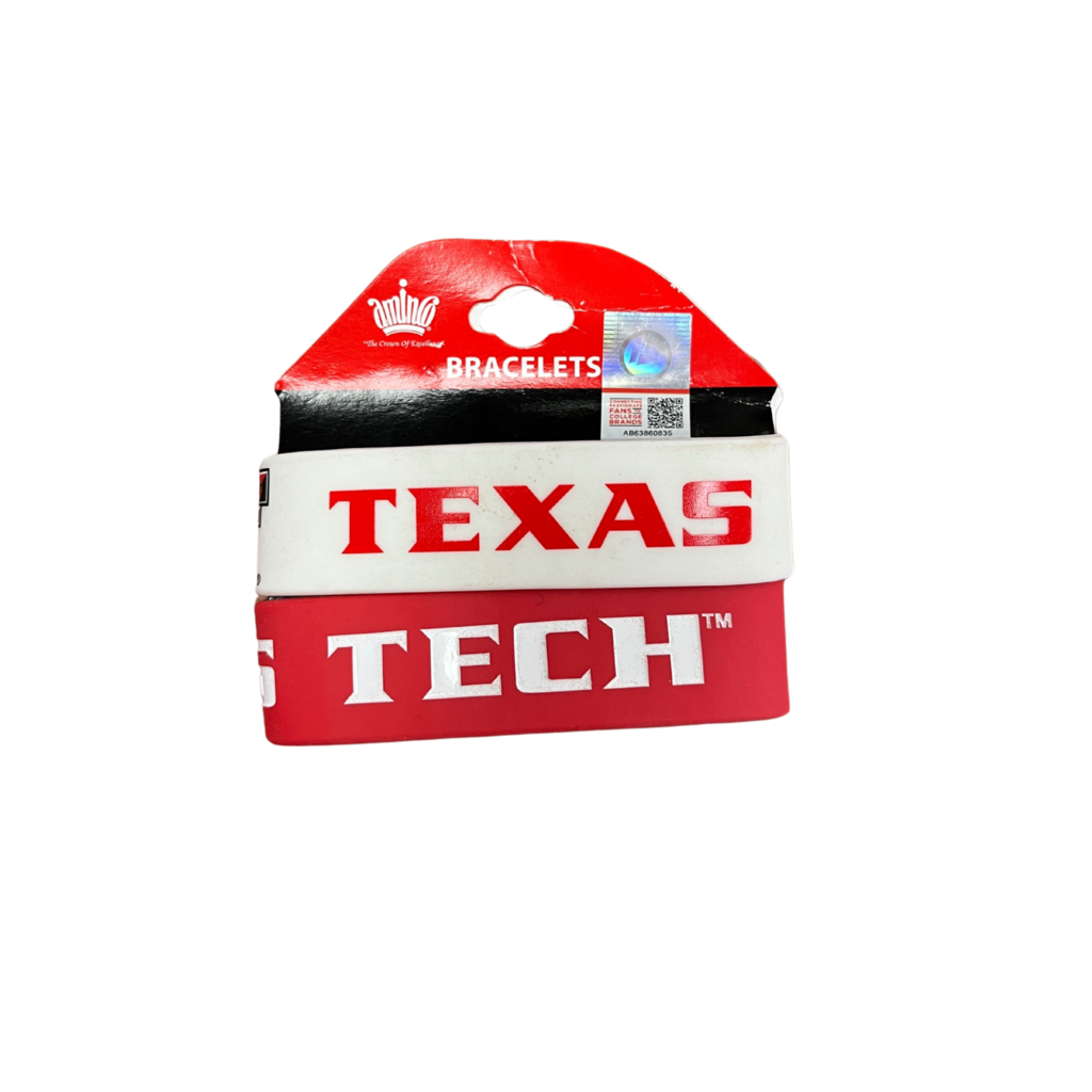 Aminco International Texas Tech Wide Bracelets 2 Pack Red/White