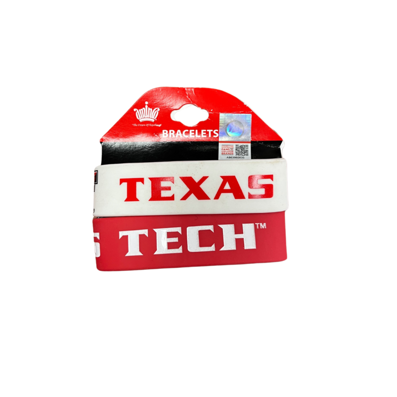 Texas Tech Wide Bracelets 2 Pack Red/White