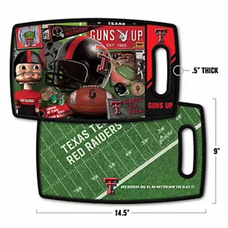 YoutheFan Red Raider Collage Cutting Board