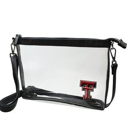 Capri Clear Crossbody Purse - Black - Large