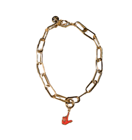 Nickel & Suede Gold Guns Up Charm Bracelet