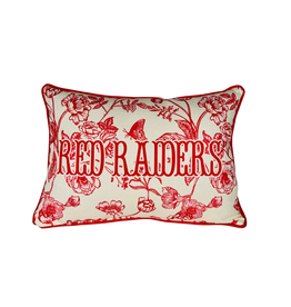 Little Birdie Home Red Raiders Toile Piped Pillow