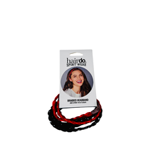 Spirit Hair Braided Headband -  Red & Black 2 Pack