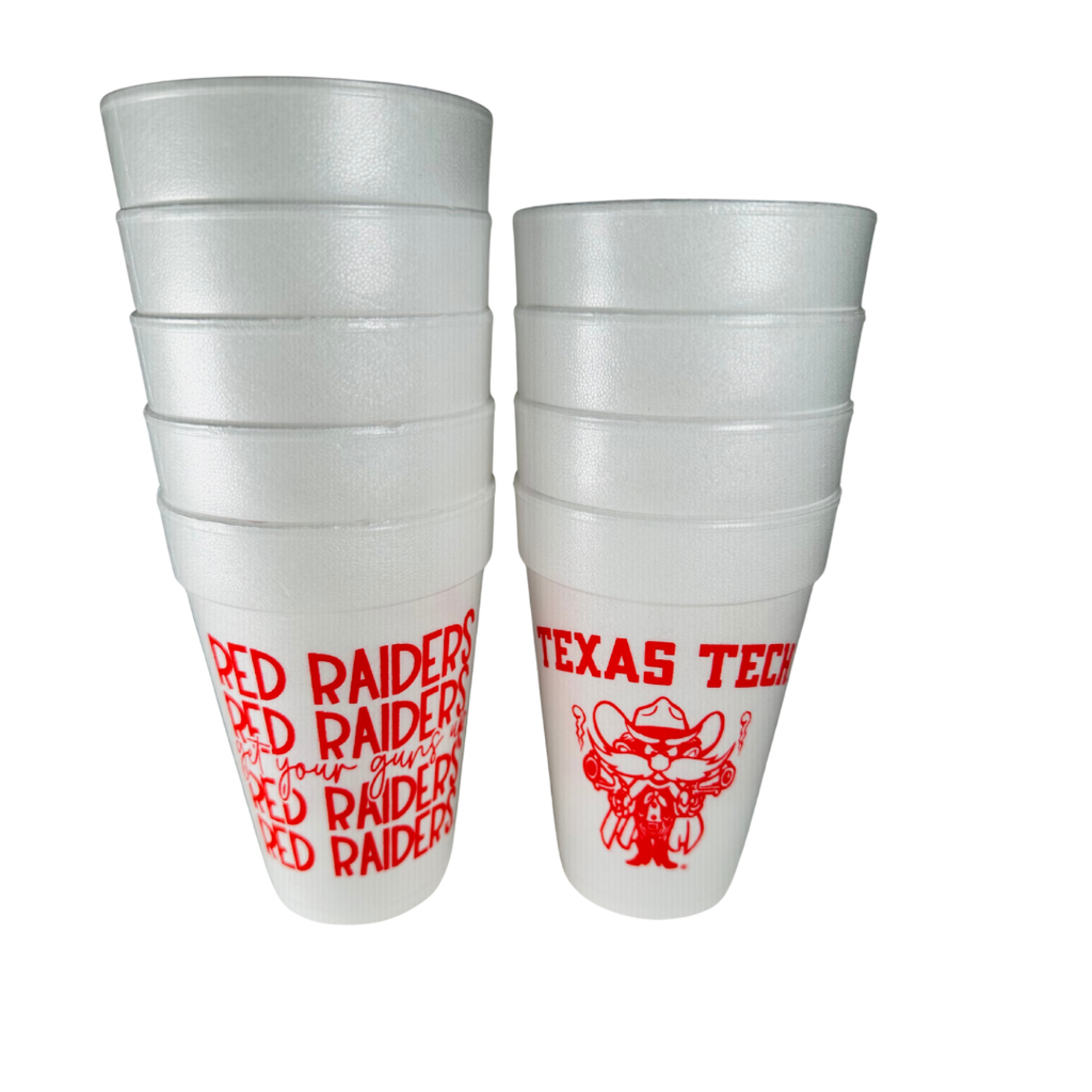 Raider Red Styrofoam Cups - 16 oz - 10 Pack