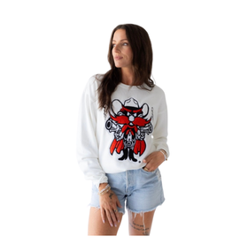 Gameday Social Raider Red Chenille Sweatshirt