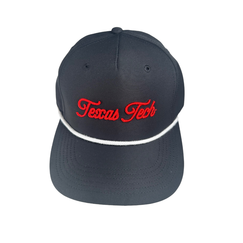 Cap America Puff Texas Tech Adjustable Rope Cap