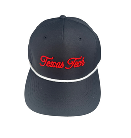 Cap America Puff Texas Tech Adjustable Rope Cap