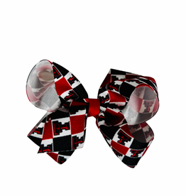 Wee Ones Texas Tech Little Red Raider Medium Checkered Bow