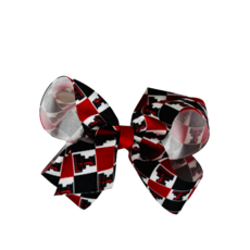 King Checkered Hair Bow