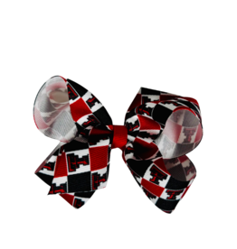 Texas Tech Little Red Raiders King Checkered Hair Bow