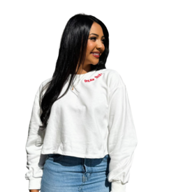 Papermoon Bow Back Embroidered Neck Sweatshirt