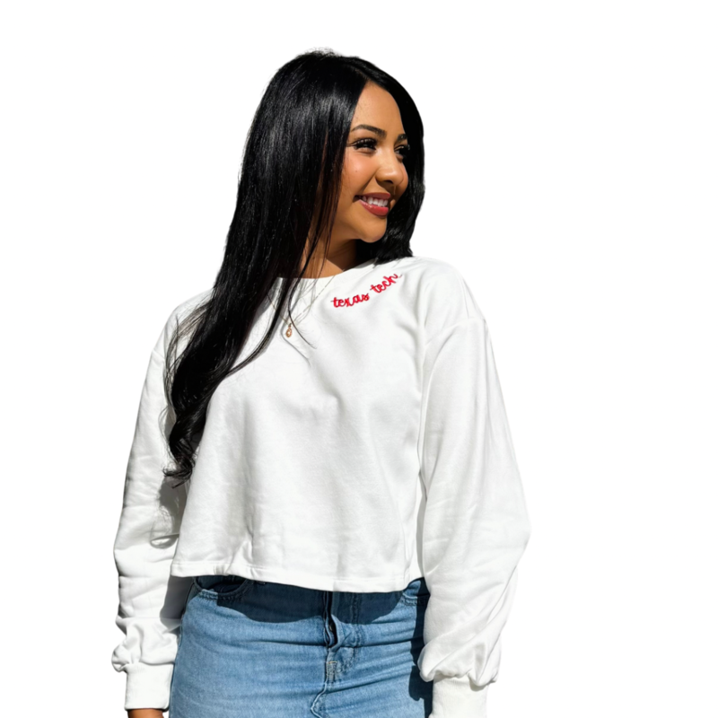 Papermoon Bow Back Embroidered Neck Sweatshirt
