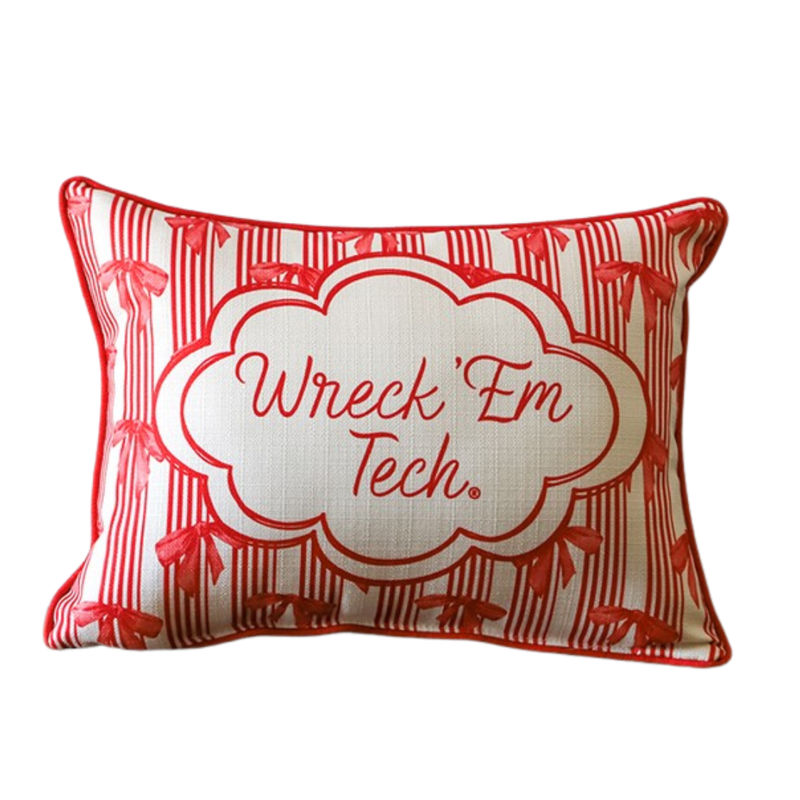 Little Birdie Home Wreck 'em Tech Bow Piped Pillow