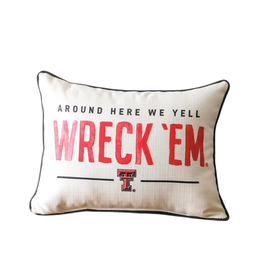 Little Birdie Home Around Here We Yell Piped Pillow