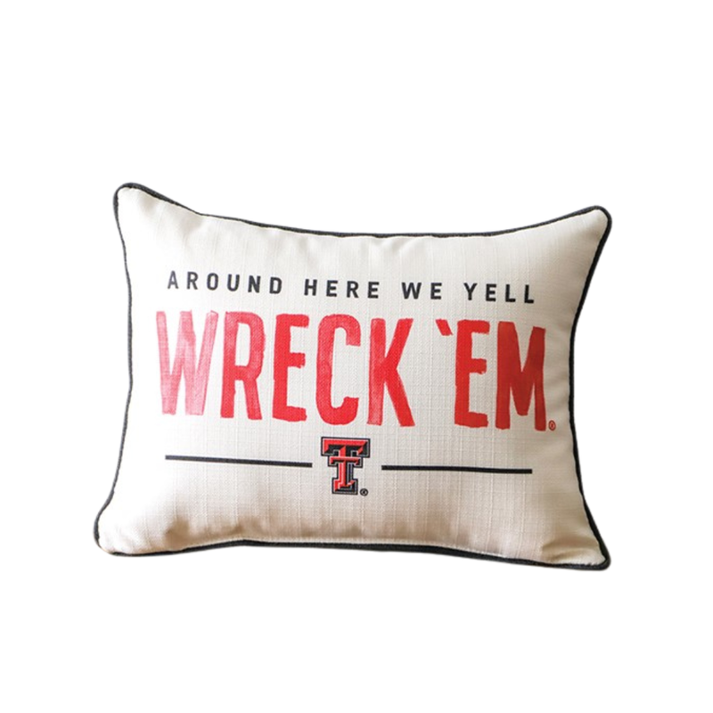 Little Birdie Home Around Here We Yell Piped Pillow