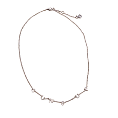 Nickel & Suede Silver Guns Up Initial Necklace