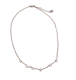 Nickel & Suede Silver Guns Up Initial Necklace