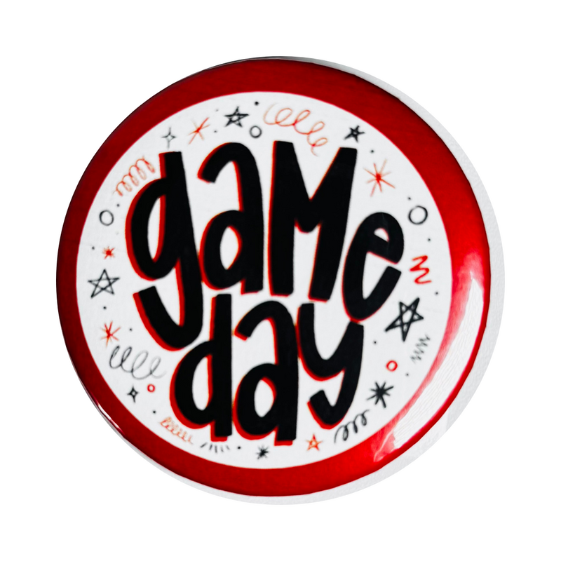 Game Day Girls Game Day Squiggles Button  - 2”