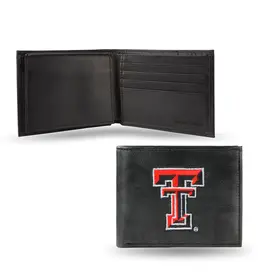 Rico Industries Texas Tech Embroidered Billfold Wallet - Black