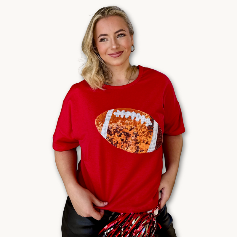 Hayden Sequin Football Gameday Blouse
