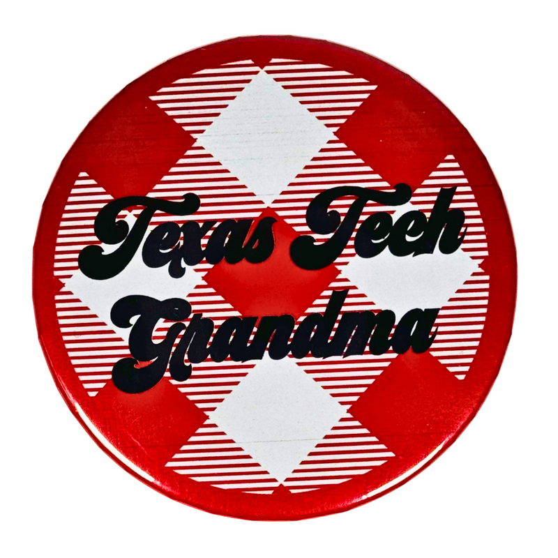 Game Day Girls Grandma Checkered Button
