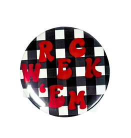 Game Day Girls Gingham Wreck 'em Game Day Button