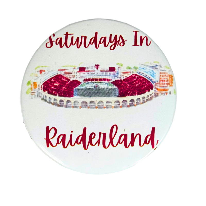 Game Day Girls Saturdays in Raiderland Button