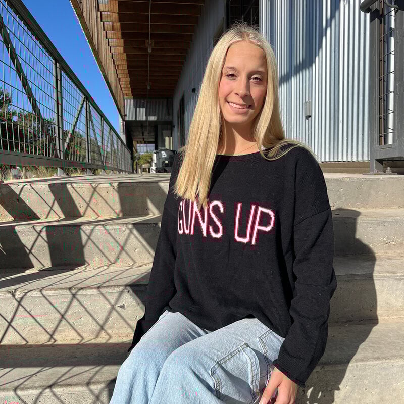 Sweater Vetter Guns Up Ladies Knit Sweater