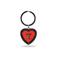 Rico Industries Black Rhinestone Heart Keychain