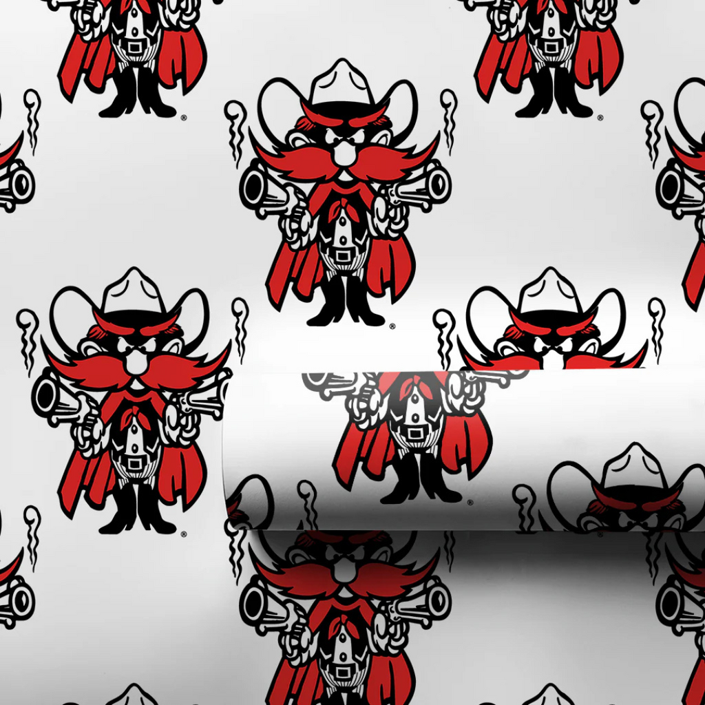 Aspen & Arlo Raider Red White Wrapping Paper - 6 Feet