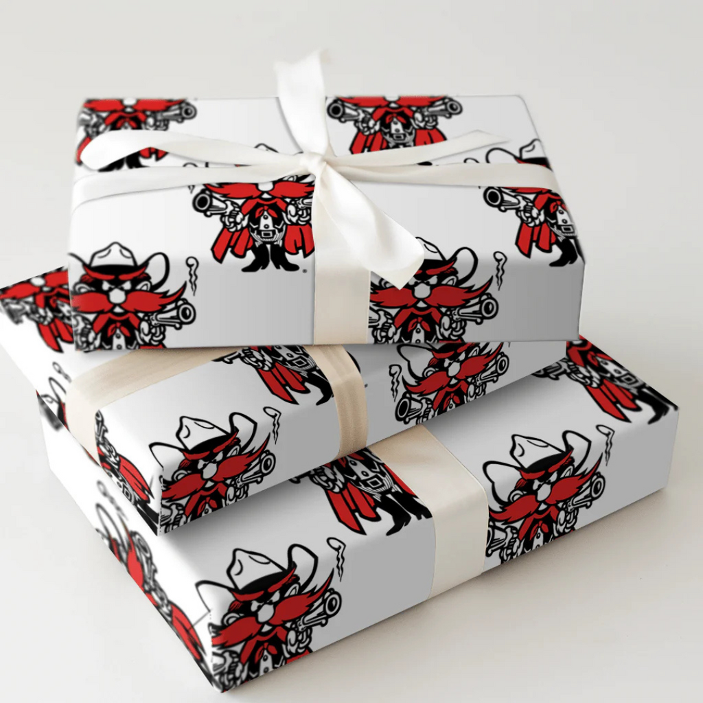 Aspen & Arlo Raider Red White Wrapping Paper - 6 Feet