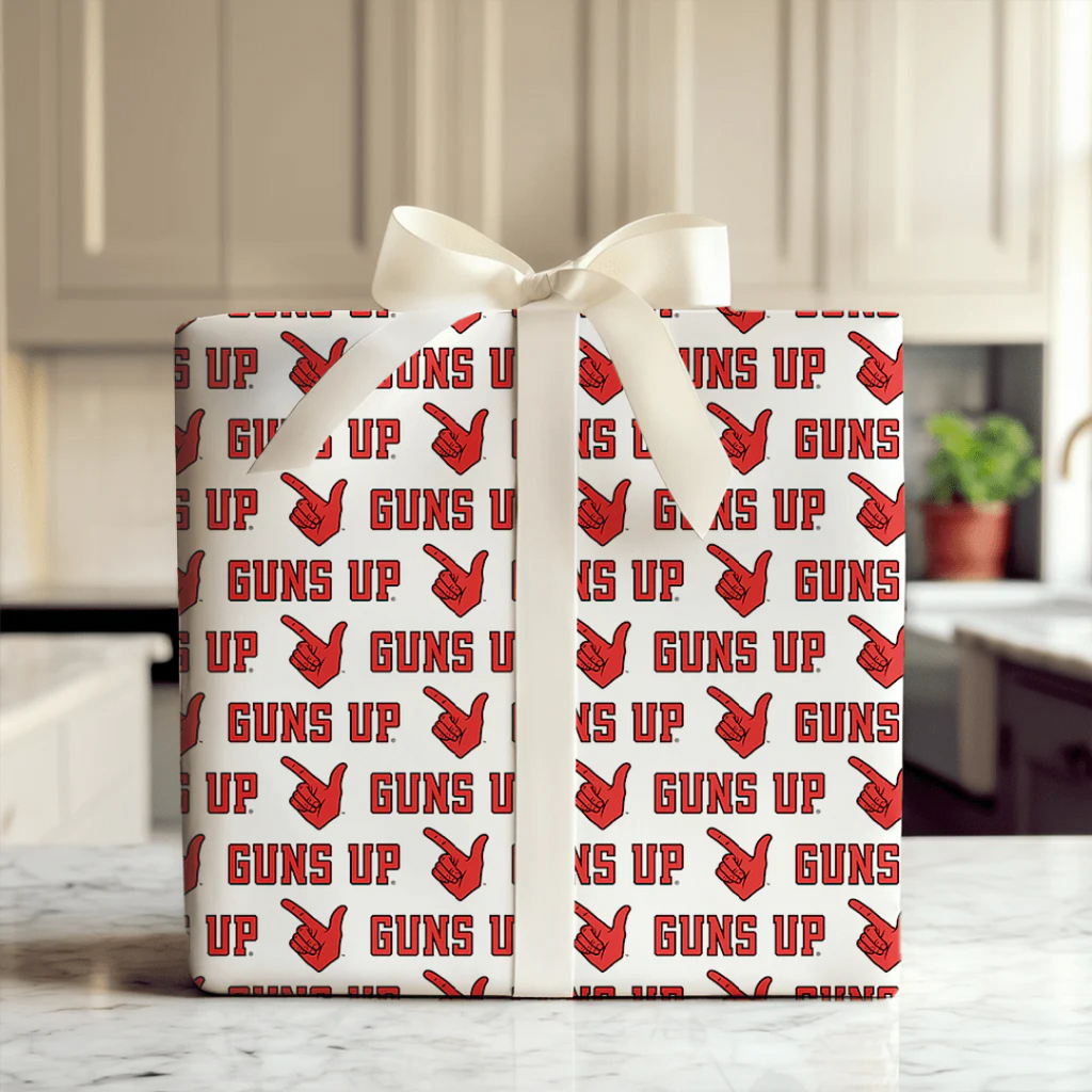 Aspen & Arlo Guns Up Hand White Wrapping Paper - 6 Feet