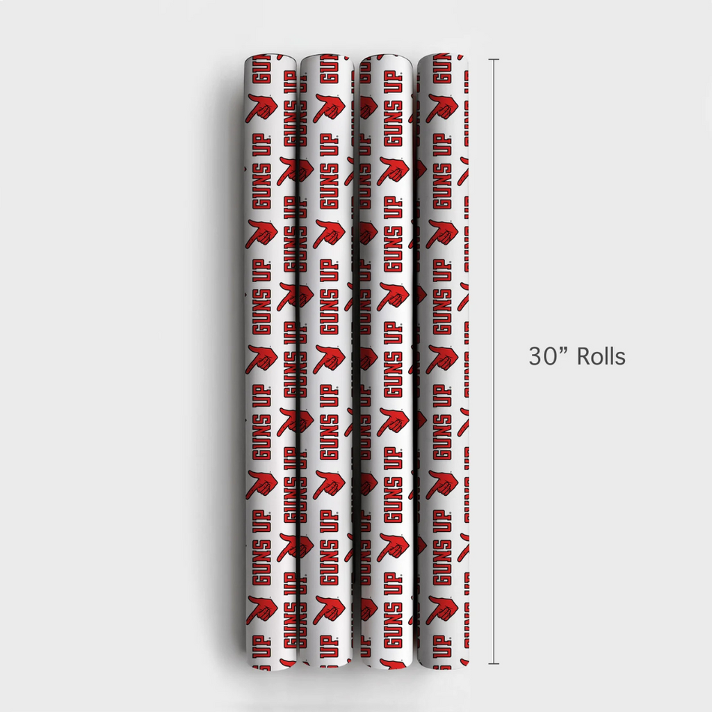 Aspen & Arlo Guns Up Hand White Wrapping Paper - 6 Feet