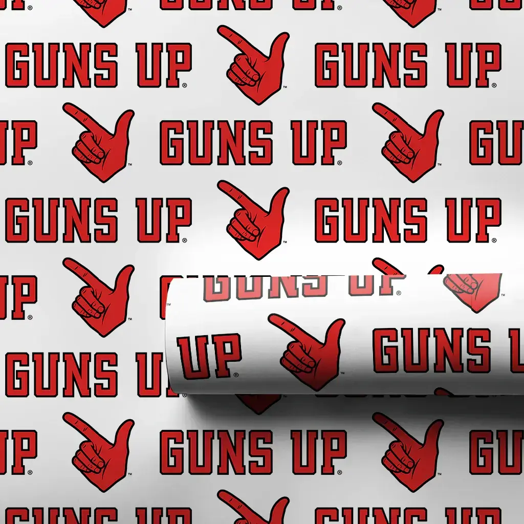 Aspen & Arlo Guns Up Hand White Wrapping Paper - 15 Feet
