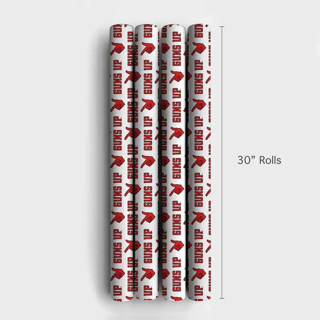 Aspen & Arlo Guns Up Hand White Wrapping Paper - 15 Feet