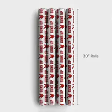 Aspen & Arlo Guns Up Hand White Wrapping Paper - 15 Feet