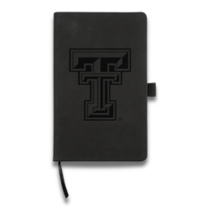 Laser Engraved Notepad with Elastic Band - Black