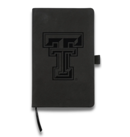 Laser Engraved Notepad with Elastic Band - Black